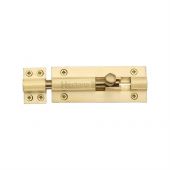 C1584 4-SB Heritage Brass Door Bolt Straight 4" x 1 ½"" Satin Brass Finish