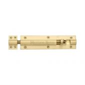 C1584 6-SB Heritage Brass Door Bolt Straight 6" x 1 ½"" Satin Brass Finish