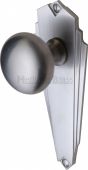 BR1810-SC Heritage Brass Mortice Knob on Latch Plate Broadway Design Satin Chrome Finish