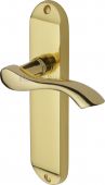 MM927-PB Heritage Brass Door Handle Lever Latch Algarve Design Polished Brass Finish