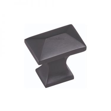 Click Here To Enlarge This Photo Of C2232-BKMT Heritage Brass Cabinet Knob Pyramid Design 35mm Matt Black Finish