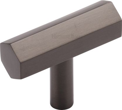 Click Here To Enlarge This Photo Of C2235-MB Heritage Brass Cabinet Knob Hexagon Bar Design 41mm Matt Bronze Finish