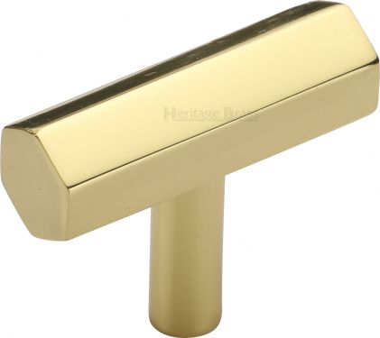 Click Here To Enlarge This Photo Of C2235-PB Heritage Brass Cabinet Knob Hexagon Bar Design 41mm Polished Brass Finish