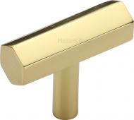 C2235-PB Heritage Brass Cabinet Knob Hexagon Bar Design 41mm Polished Brass Finish