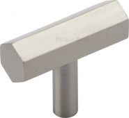 C2235-SN Heritage Brass Cabinet Knob Hexagon Bar Design 41mm Satin Nickel Finish