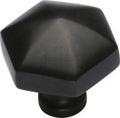 C2238-BKMT Heritage Brass Cabinet Knob Classic Hexagon Design 32mm Matt Black Finish