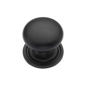 C2240 25-BKMT Heritage Brass Cabinet Knob Victorian Round Design with Base 25mm Matt Black Finish