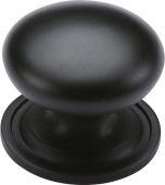 C2240 48-BKMT Heritage Brass Cabinet Knob Victorian Round Design with Base 48mm Matt Black Finish