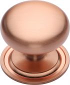C2240 48-SRG Heritage Brass Cabinet Knob Victorian Round Design with Base 48mm Satin Rose Gold Finish