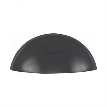 Click Here To Enlarge This Photo Of C2760-BKMT Heritage Brass Drawer Pull Half Moon Design 57mm ctc Matt Black Finish