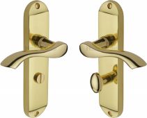 MM928-PB Heritage Brass Door Handle For Bathroom Algarve Design Polished Brass Finish