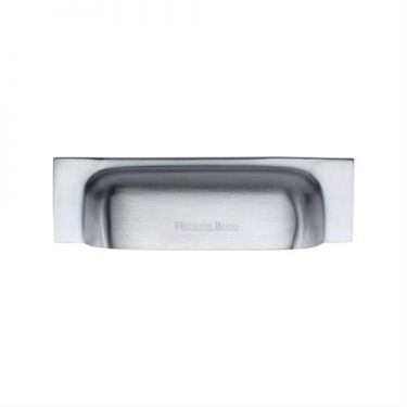 Click Here To Enlarge This Photo Of C2766 152-SC Heritage Brass Drawer Pull Military Design 152mm ctc Satin Chrome Finish
