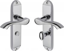 MM928-PC Heritage Brass Door Handle For Bathroom Algarve Design Polished Chrome Finish