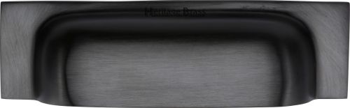 Click Here To Enlarge This Photo Of C2766 96-BKMT Heritage Brass Drawer Pull Military Design 96mm ctc Matt Black Finish