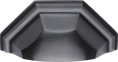 Click Here To Enlarge This Photo Of C2768-BKMT Heritage Brass Drawer Pull Deco Design 89mm ctc Matt Black Finish