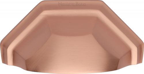 Click Here To Enlarge This Photo Of C2768-SRG Heritage Brass Drawer Pull Deco Design 89mm ctc Satin Rose Gold Finish