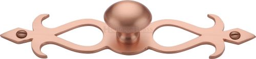Click Here To Enlarge This Photo Of C3072 32-SRG Heritage Brass Cabinet Knob Oval/Backplate Design 32mm Satin Rose Gold Finish