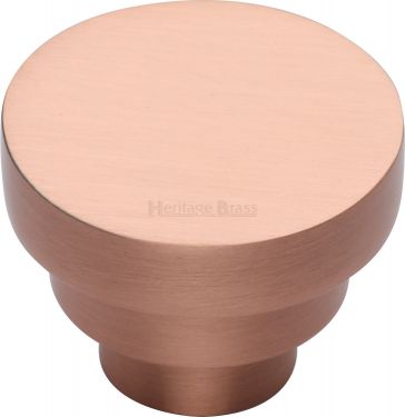 Click Here To Enlarge This Photo Of C3624 32-SRG Heritage Brass Cabinet Knob Round Stepped Design 32mm Satin Rose Gold Finish