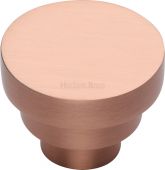 C3624 32-SRG Heritage Brass Cabinet Knob Round Stepped Design 32mm Satin Rose Gold Finish