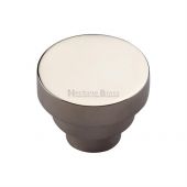 C3624 38-PNF Heritage Brass Cabinet Knob Round Stepped Design 38mm Polished Nickel Finish