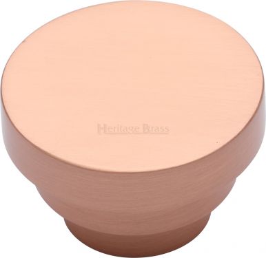 Click Here To Enlarge This Photo Of C3624 38-SRG Heritage Brass Cabinet Knob Round Stepped Design 38mm Satin Rose Gold Finish