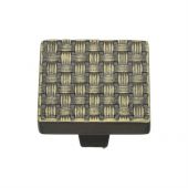C3631 32-AB Heritage Brass Cabinet Knob Square Weave Design 32mm Aged Brass Finish