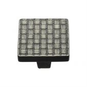 C3631 32-AN Heritage Brass Cabinet Knob Square Weave Design 32mm Aged Nickel Finish