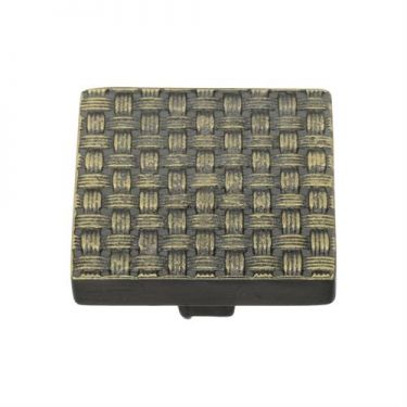 Click Here To Enlarge This Photo Of C3631 38-AB Heritage Brass Cabinet Knob Square Weave Design 38mm Aged Brass Finish