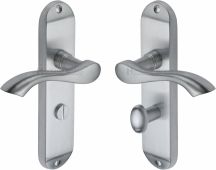 MM928-SC Heritage Brass Door Handle For Bathroom Algarve Design Satin Chrome Finish