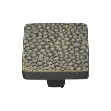 Click Here To Enlarge This Photo Of C3653 32-AB Heritage Brass Cabinet Knob Square Stingray Design 32mm Aged Brass Finish