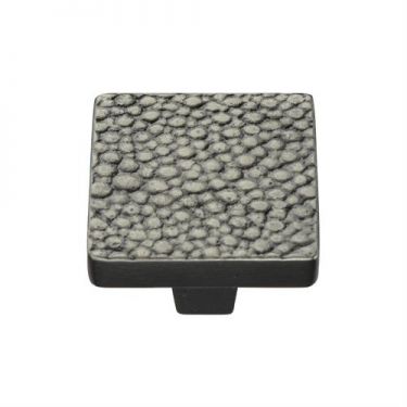 Click Here To Enlarge This Photo Of C3653 32-AN Heritage Brass Cabinet Knob Square Stingray Design 32mm Aged Nickel Finish
