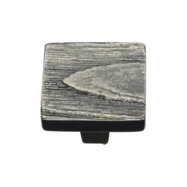 Click Here To Enlarge This Photo Of C3664 32-AN Heritage Brass Cabinet Knob Square Pine Design 32mm Aged Nickel Finish