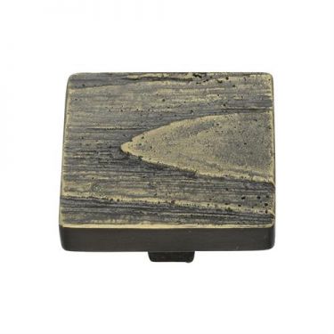 Click Here To Enlarge This Photo Of C3664 38-AB Heritage Brass Cabinet Knob Square Pine Design 38mm Aged Brass Finish