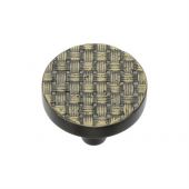 C3675 32-AB Heritage Brass Cabinet Knob Round Weave Design 32mm Aged Brass Finish