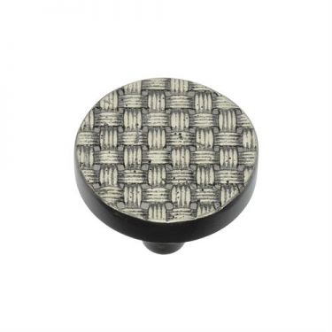 Click Here To Enlarge This Photo Of C3675 32-AN Heritage Brass Cabinet Knob Round Weave Design 32mm Aged Nickel Finish