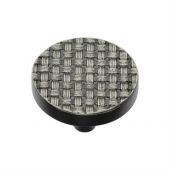 C3675 38-AN Heritage Brass Cabinet Knob Round Weave Design 38mm Aged Nickel Finish