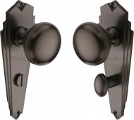 BR1830-MB Heritage Brass Mortice Knob on Bathroom Plate Broadway Design Matt Bronze Finish