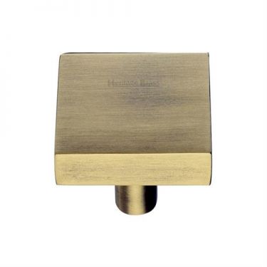 Click Here To Enlarge This Photo Of C3685 32-AT Heritage Brass Cabinet Knob Square Design 32mm Antique Brass Finish
