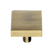 C3685 32-AT Heritage Brass Cabinet Knob Square Design 32mm Antique Brass Finish