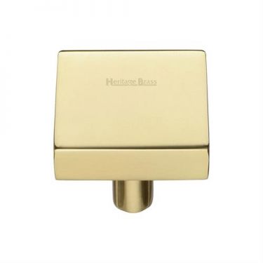 Click Here To Enlarge This Photo Of C3685 32-PB Heritage Brass Cabinet Knob Square Design 32mm Polished Brass Finish