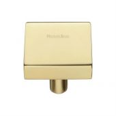 C3685 32-PB Heritage Brass Cabinet Knob Square Design 32mm Polished Brass Finish