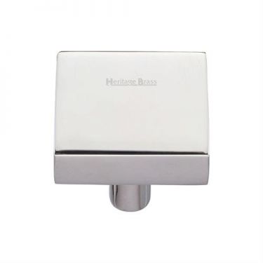 Click Here To Enlarge This Photo Of C3685 32-PNF Heritage Brass Cabinet Knob Square Design 32mm Polished Nickel Finish