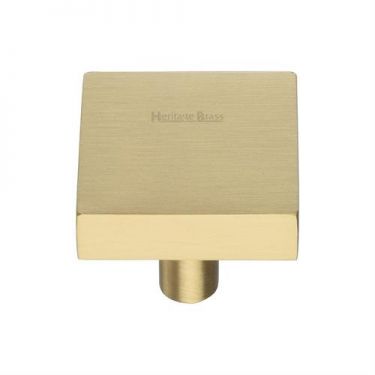 Click Here To Enlarge This Photo Of C3685 32-SB Heritage Brass Cabinet Knob Square Design 32mm Satin Brass Finish