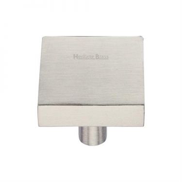 Click Here To Enlarge This Photo Of C3685 32-SN Heritage Brass Cabinet Knob Square Design 32mm Satin Nickel Finish