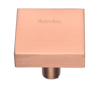 Click Here To Enlarge This Photo Of C3685 32-SRG Heritage Brass Cabinet Knob Square Design 32mm Satin Rose Gold Finish