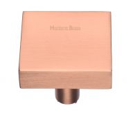 C3685 32-SRG Heritage Brass Cabinet Knob Square Design 32mm Satin Rose Gold Finish