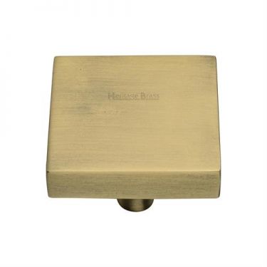 Click Here To Enlarge This Photo Of C3685 38-AT Heritage Brass Cabinet Knob Square Design 38mm Antique Brass Finish