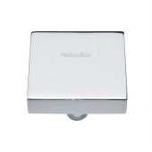 C3685 38-PC Heritage Brass Cabinet Knob Square Design 38mm Polished Chrome Finish