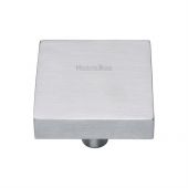 C3685 38-SC Heritage Brass Cabinet Knob Square Design 38mm Satin Chrome Finish