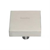C3685 38-SN Heritage Brass Cabinet Knob Square Design 38mm Satin Nickel Finish